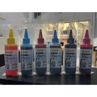 Bộ mực 6 màu nước đa năng cho hp canon brother epson - chai 100ml - g20 - g&g hiệu 2 con chim
