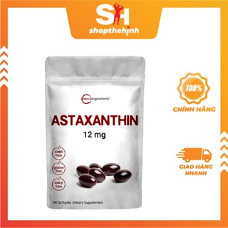 Micro Ingredients Astaxanthin 12mg (90 Viên) - Thực Phẩm Bổ Sung Tăng Sức Đề Kháng, Chống Oxy Hóa
