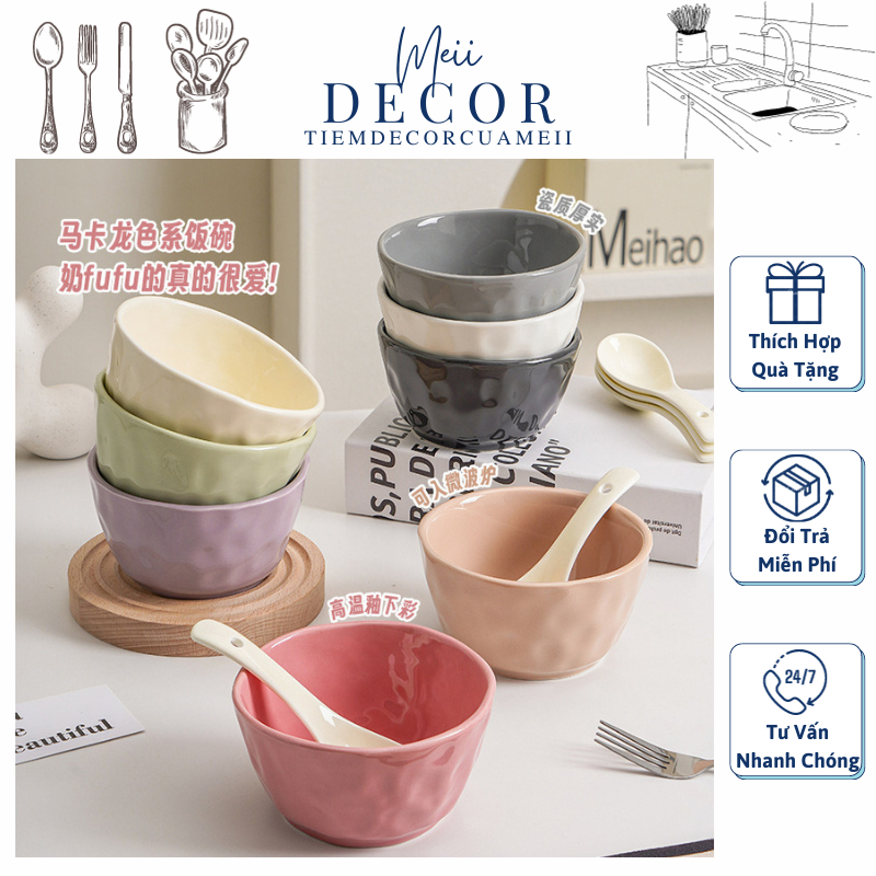 Bát sứ, bát ăn cơm tông màu Pastel -Meii.decor