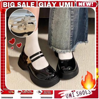 Giày LOLITA quai dán HAIBIM Nữ 2 màu đen/kem ulzzang phong cách Hàn quốc mary quai cài đế cao cá tính năng động mới hot