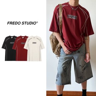 Áo Thun Nam Nữ Sturgis Phối Chỉ Line, Áo Phông Unisex Cotton Phong Cách Hàn Quốc - AT02 𝐅𝐫𝐞𝐝𝐨 𝐌𝐞𝐧𝐰𝐞𝐚𝐫