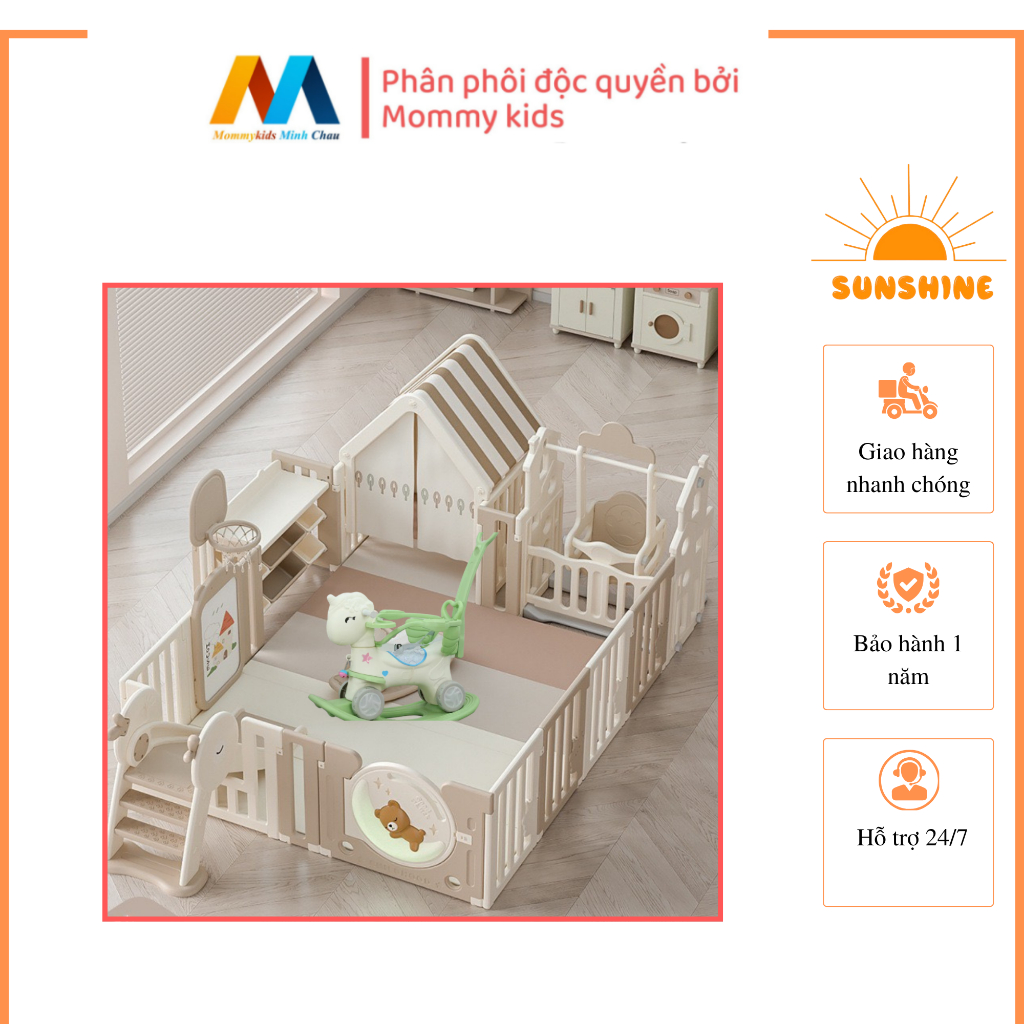 Set Quây Cũi Nhựa Liên Hoàn Cao CấP MOMMYKIDS MINH CHÂU Quây Cũi Cho Bé Bảo Hành 1 Năm