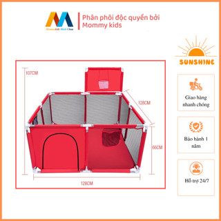 Quây cũi kiêm nhà bóng, quây cũi vải khung ninox kích thước 1m3.1m3
