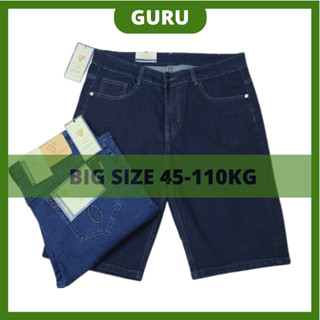 Quần jean bò short nam trung niên túi ngang co giãn form ống suông thỏa mái có big size đại cho bố ba GURU_SHORT NGANG