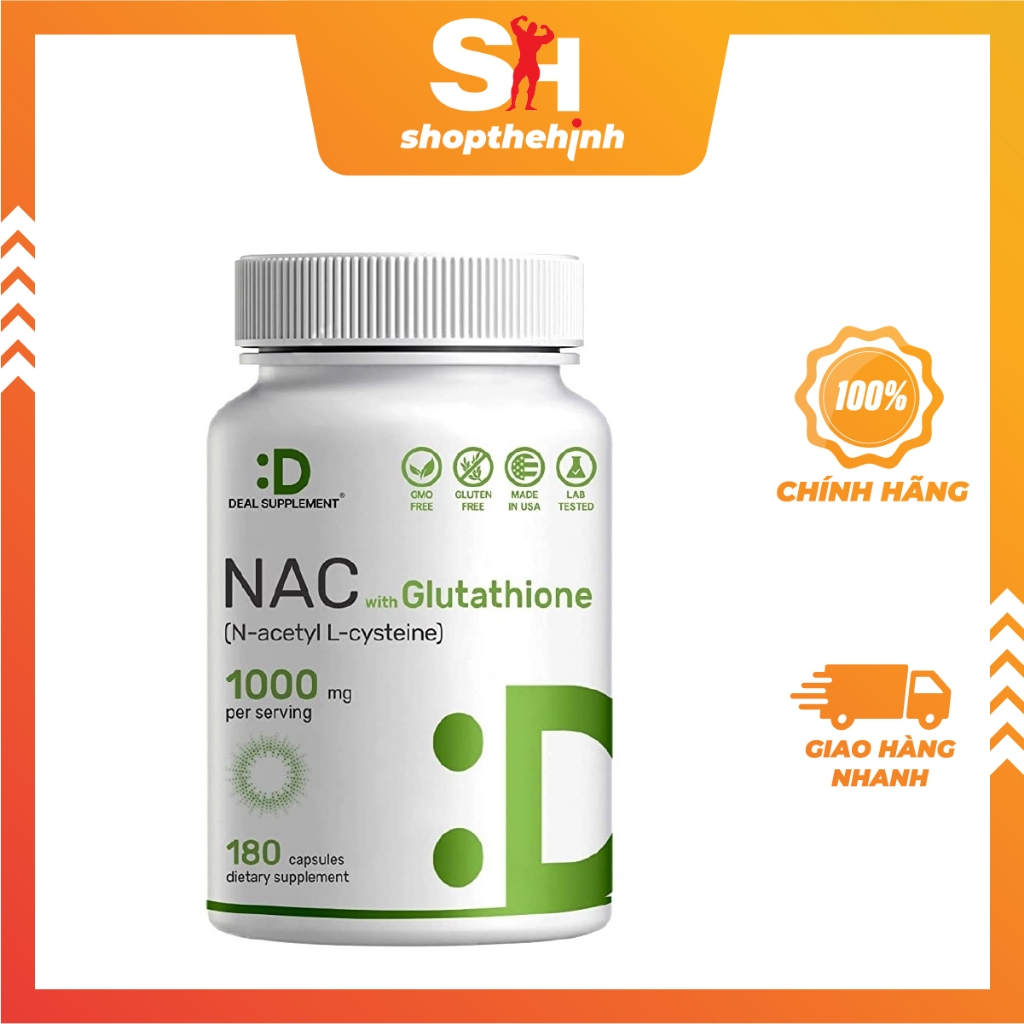 Deal Supplement NAC 1000mg With Glutathione (240 Viên) - Thực Phẩm Bổ Sung Giải Độc Gan, Bảo Vệ Gan Tốt Nhất