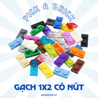 Combo 10 Gạch 1x2 có nút - Đồ chơi lắp ráp xếp hình phụ kiện MOC gạch MOC part gạch thanh có nút