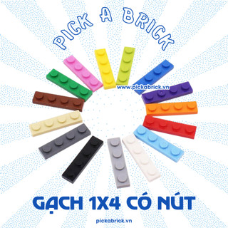 Combo 10 Gạch 1x4 có nút - Đồ chơi lắp ráp xếp hình phụ kiện MOC gạch MOC part gạch thanh 1x4 đồ chơi cho bé