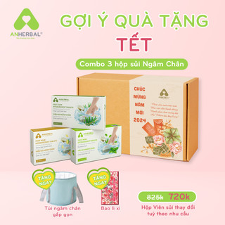  Combo 3 hộp Viên sủi ngâm chân ANHERBAL ngủ ngon, giảm đau mỏi, tặng túi ngâm chân du lịch