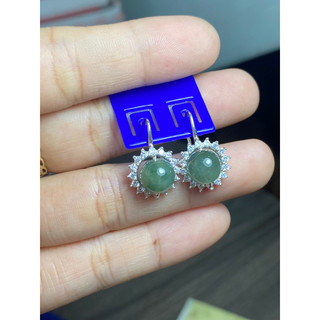 Hoa tai bạc - đá ngọc jade