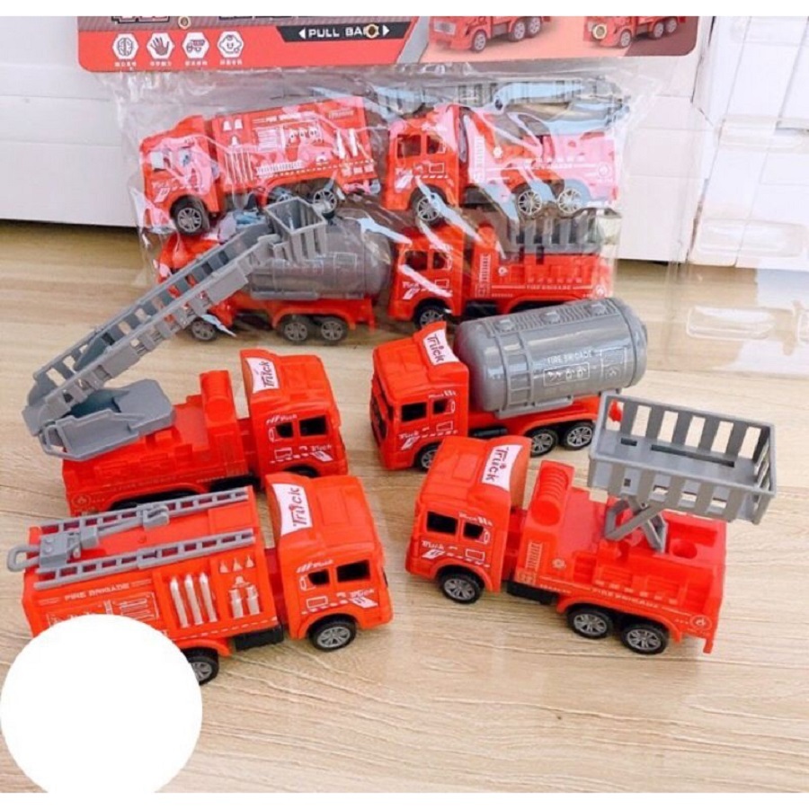 Bộ 4 Xe Ô Tô Đồ Chơi Chạy Bánh Đà Cho Bé