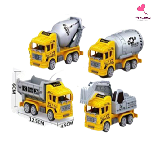 Bộ 4 Xe Ô Tô Đồ Chơi Chạy Bánh Đà Cho Bé