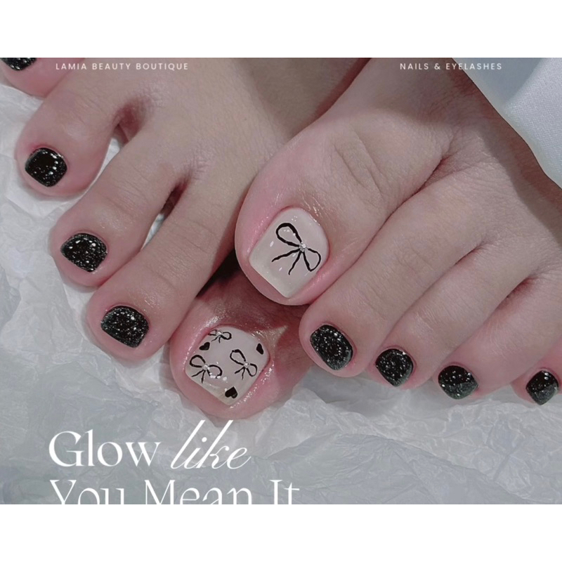 Nailbox thiết kế - Nailbox chân phối nơ đen