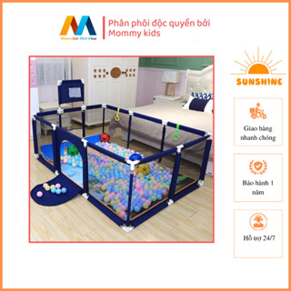 Quây cũi nhà bóng hình chữ nhật kích thước 1m2x2m3 tặng 30 bóng nhựa holla, 2 dây  tay nắm