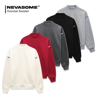 [Xả Hàng] Áo Sweater Oversize Local Brand NEVASOME Basic Cotton Lót Lông Cừu 420gsm Nam Nữ