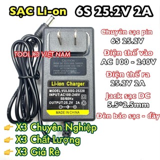 Sạc li-on 6s 25.2v 2a có đèn báo đầy