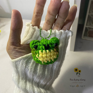 Móc khóa ếch ú mini len handmade siu iu