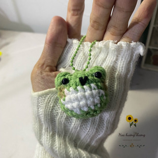 Móc khóa ếch ú mini len handmade siu iu