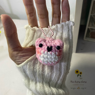 Móc khóa ếch ú mini len handmade siu iu