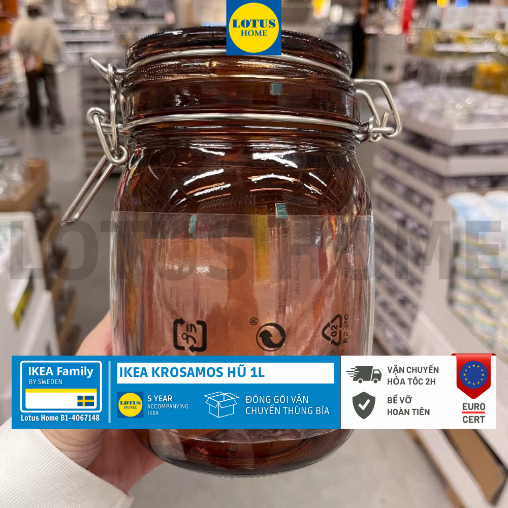 IKEA Lọ hũ thủy tinh 1L KORKEN KROSAMOS IKEA