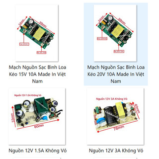 Bo nguồn loa kéo 15v-20v 6a và 15v-20v-10a từ ac->dc