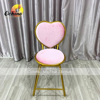 Ghế Ngồi Trang Điểm Hình Tim Hàng Nhập Khẩu Nguyên Chiếc Mạ Vàng Sang Trọng Không Phai Màu (Đủ Màu)