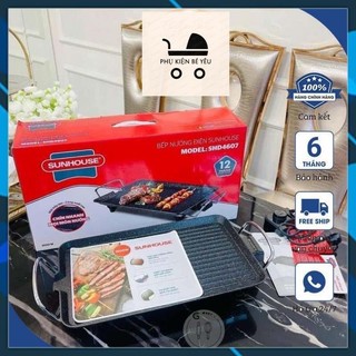 Bếp nướng điện không khói SUNHOUSE SHD4607 , Bếp nướng điện 1500w, chảo nướng chống dính, bếp nướng nhanh cỡ lớn