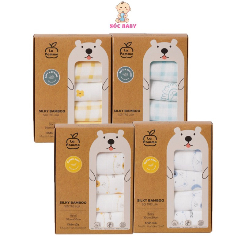 Khăn sữa sợi tre lụa Lapomme