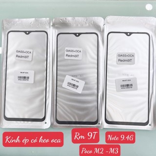 Xm m3 - kính ép màn hình có keo oca xiaomi poco m3 - kính ép liền keo redmi m3 - redmi 9t