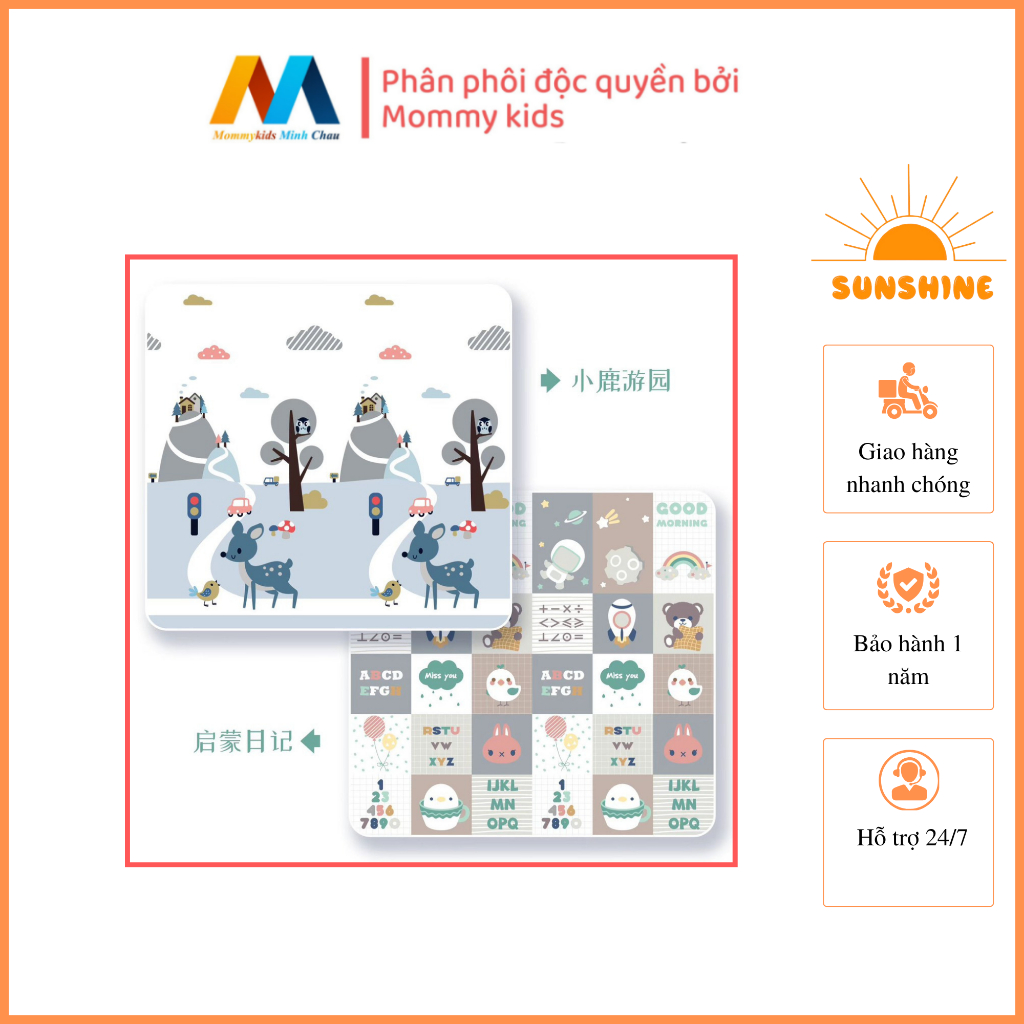 Thảm xốp gấp gọn xpe lót sàn 2 mặt cho bé tập bò chống ngã chống thấm giá xưởng