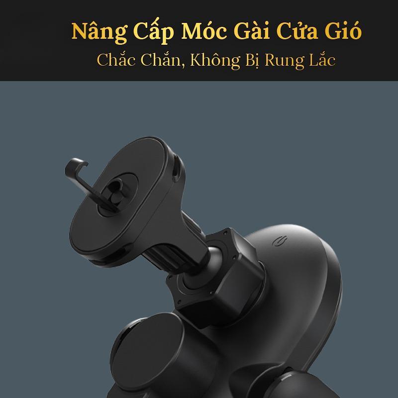 Giá đỡ điện thoại trên ô tô TRUNGCAR kèm sạc không dây kẹp tự động G1 xoay 360 độ gắn cửa khe gió điều hoà GD01