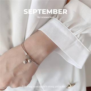 Lắc tay, vòng tay nữ mạ bạc s925 hình chuông nhỏ xinh - september accessories