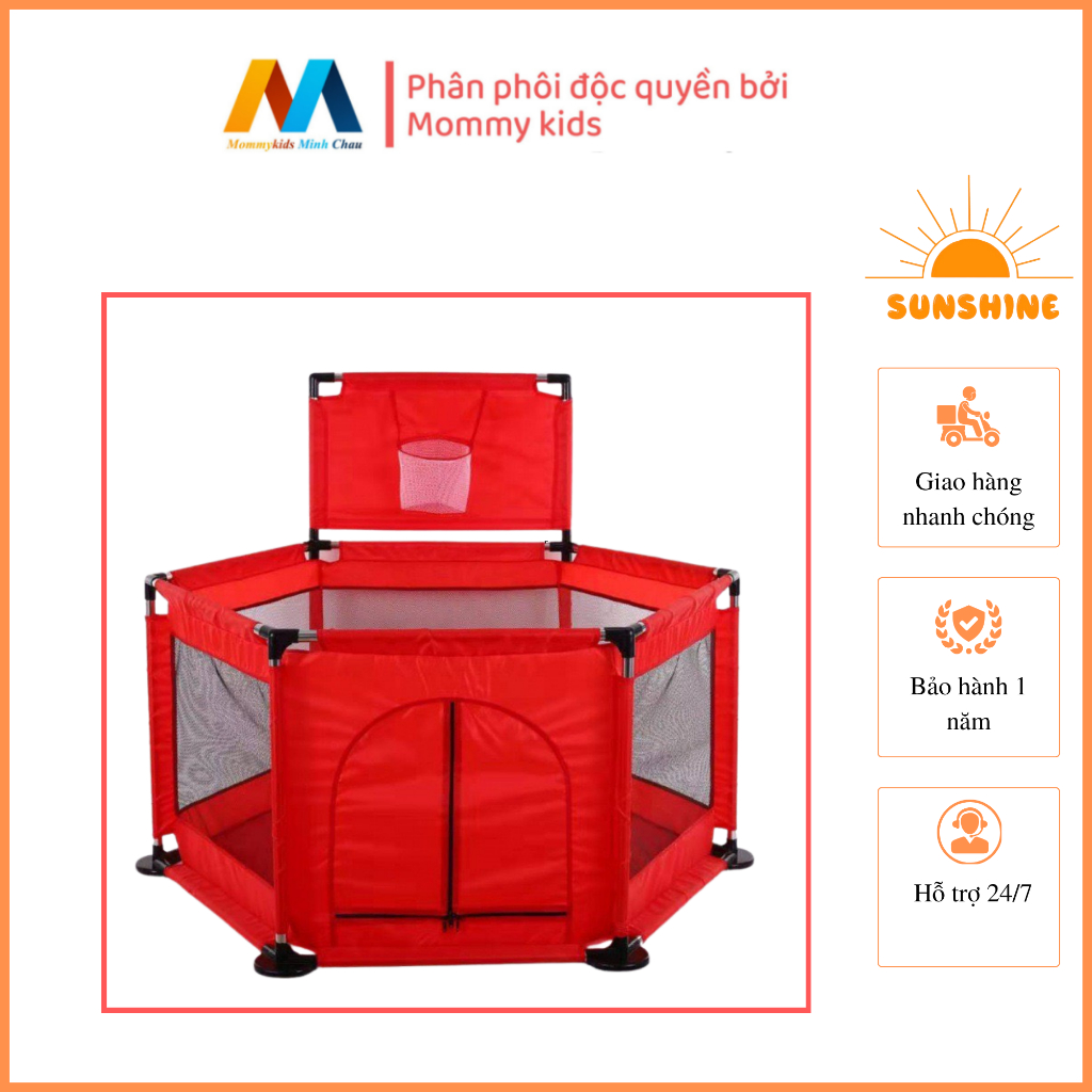 Quây cũi, nhà bóng kích thước 1m3 cho bé khung ninox 304 kích thước 1m3 ( quây lục giác)