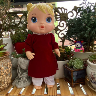 Quần áo dành cho baby alive  SURI  dự tiệc sinh nhật, cao 27 _28cm.
