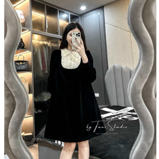 Váy ren ngực cổ đính đá sm
