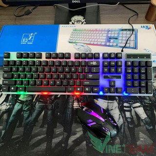 Bàn phím giả cơ gaming 2 màu Đen,Trắng tùy chọn kèm chuột led Rgb dùng cho máy tính PC, laptop game thủ,văn phòng