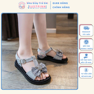 Giày sandal bé gái đi tiệc đi chơi có quai dán tiện dụng cho bé gái 6 - 12 tuổi - GTE02