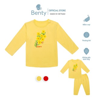 Bộ dài cài vai BT069 cotton mềm mịn mát, đồ bộ trẻ em thấm hút mồ hôi bé trai bé gái