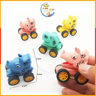 Xe đồ chơi đầu khủng long mini - đồ chơi xe chạy cót trớn.