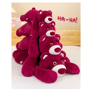 Gấu Dâu Nằm Tay Dài Mẫu Mới, Gấu Bông Lotso Dâu Nằm Màu Đỏ Ôm Ngủ Mặt Cưng Đáng yêu, Thú Nhồi bông lotso cao cấp màu đỏ