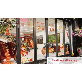 Decal Tết 2025 dán kính Tết ẤT TỴ đủ chi tiết như hình