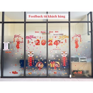 Decal Tết 2025 dán kính Tết ẤT TỴ đủ chi tiết như hình
