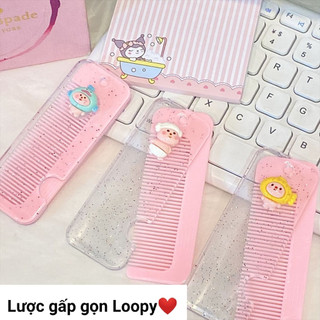 Lược Gấp Gọn Đính Charm Loopy Dễ Thương Cho Bạn Gái