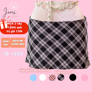 chân váy y2k caro, trơn xanh đen cạp thấp nữ sinh trendy JAMI_CVY2K