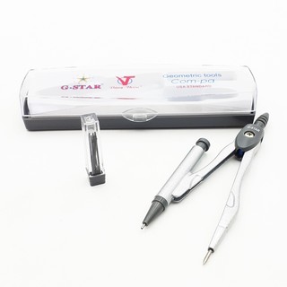 Compa / compass bút chì bấm vẽ kỹ thuật g-star u-110 / u 110 thân kim loại kèm hộp chì bấm trong hộp nhựa trong