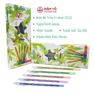 Hộp 20 cây bút bi nến / viết bi nến / bút nến / viết nến ấn độ vâng thiên g-star gstar it-22 ngòi 0.5mm mực xanh