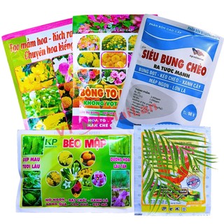  Combo 5 gói phân bón chuyên vạn tho hoa cúc hướng dương hoa lan mai vàng  bộ 5 gói   cb5-04  