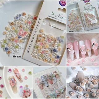Sét hoa hồng mix màu trang trí móng hót 2024 - ann933233