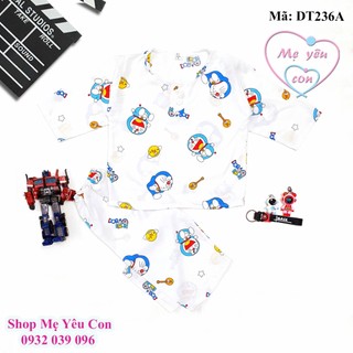 Bộ ngủ dài tay bé trai Size 10 (24-26kg). Vải tole/lanh 2 da loại 1 mát rượi. Có 2 nút cài trước cổ