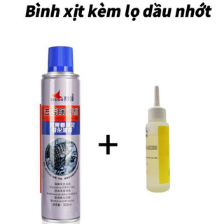 Combo chai xịt vệ sinh chống rỉ dầu rửa xích xe đạp kèm dầu tra xích xe đạp thể thao.