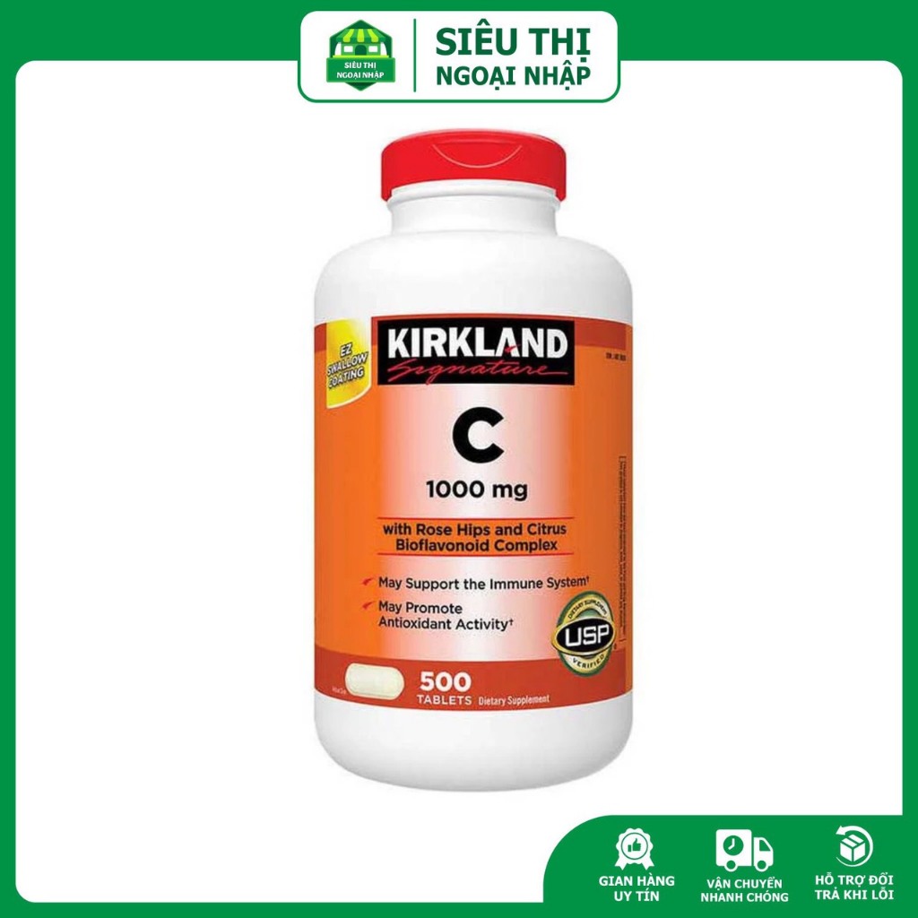 Viên ngậm Bổ sung Vitamin C Kirkland 1000mg của Mỹ